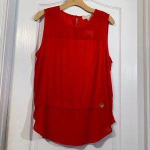 Michael Kors Bright Ruby Sleeveless Top Size Large